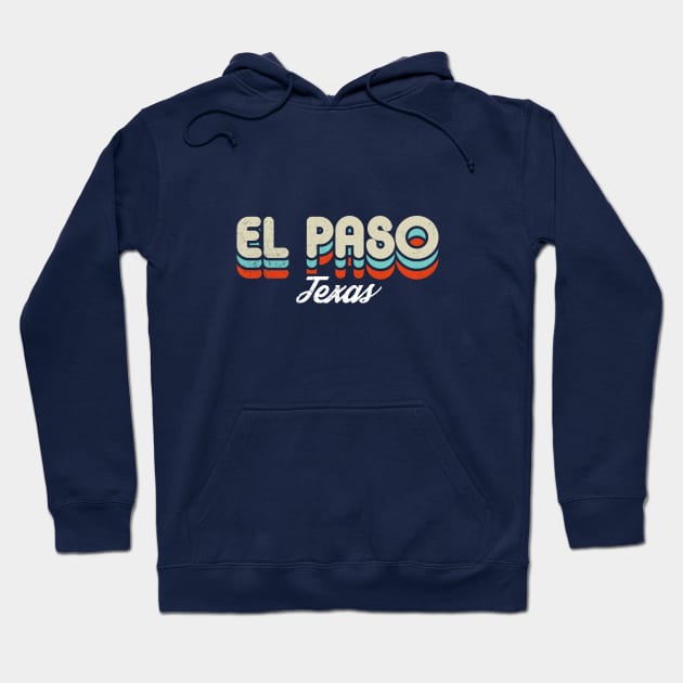 Retro El Paso Texas Blue Hoodie by rojakdesigns